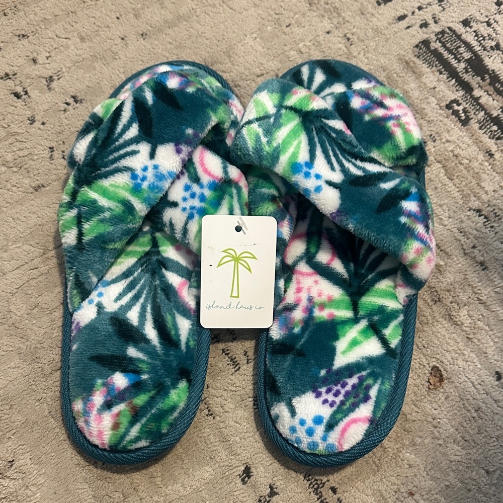 Women's Tropical Print Slippers